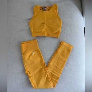 Gymshark Yellow Leggings and Top Set